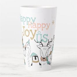 Vroege kerstwinterdieren Happy Joy-ous Latte Mok