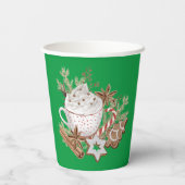 Vroege kerstwinterkleerbeker papieren bekers (Achterkant)