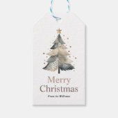 Vroege kerstwintervakantieboom cadeaulabel (Voorkant)