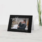 Vroege kerstwitte zwarte minikaart feestdagen kaart (Voorkant)