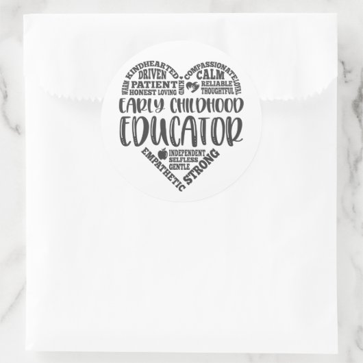 Vroege kindertijd opvoeder, leraar ronde sticker (Tas)