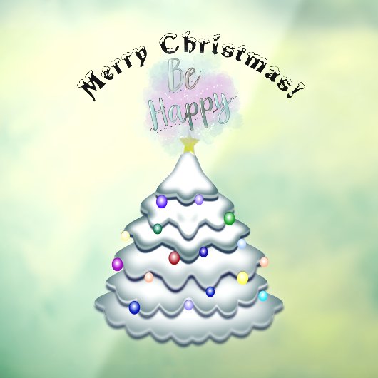 Vroege klanten met kerstboomdecoratie raamsticker (Vel 3)