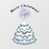 Vroege klanten met kerstboomdecoratie raamsticker (Vel)