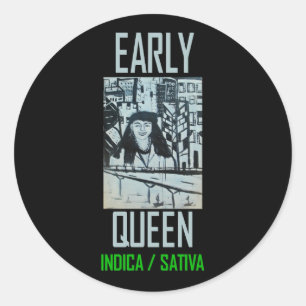VROEGE KONINGINDICA SATIVA RONDE STICKER