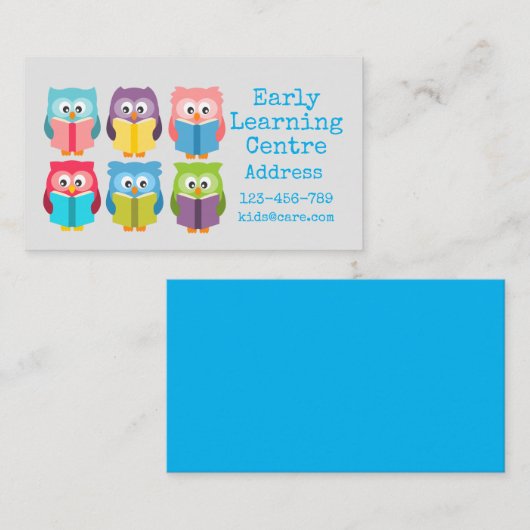 Vroege leerdag Kleinere uil overdag Visitekaartje (Voorkant / Achterkant)