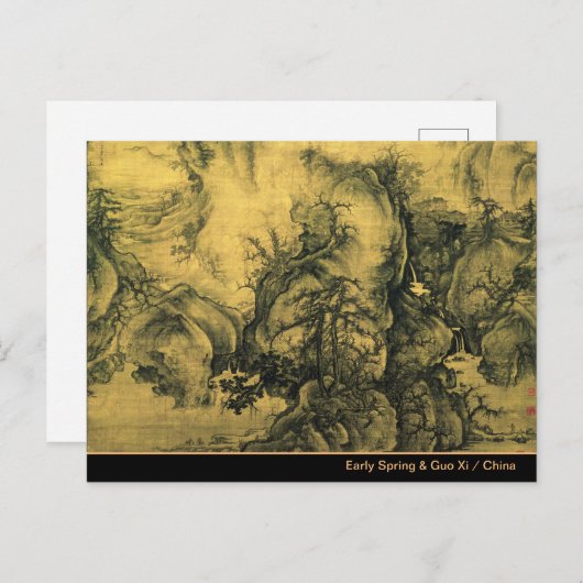 Vroege lente en Guo Xi - Chinees kunst/imperiaal C Briefkaart (Voorkant / Achterkant)