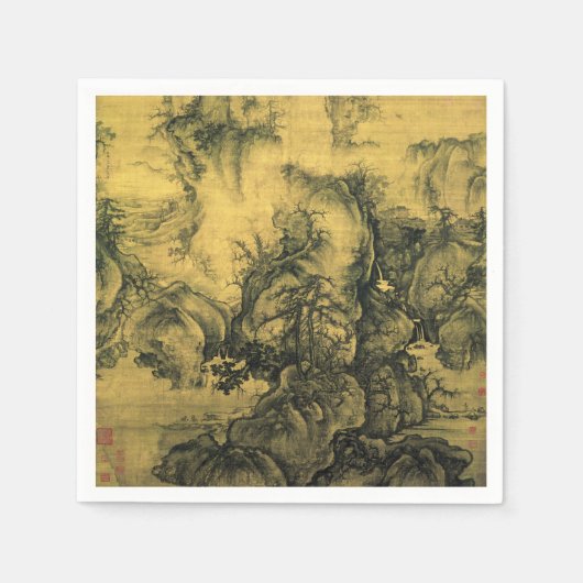 Vroege lente en Guo Xi - Chinees kunst/imperiaal C Servet (Voorkant)