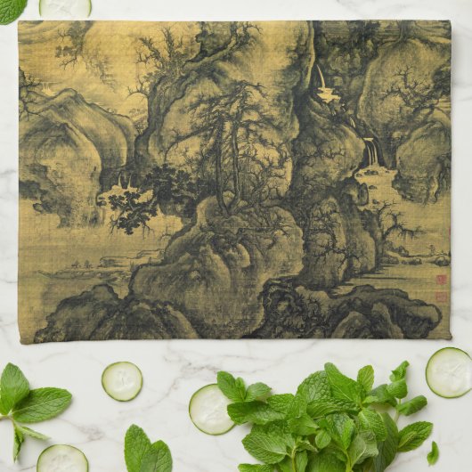 Vroege lente en Guo Xi - Chinees kunst/imperiaal C Theedoek (Gevouwen)