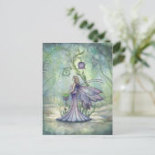Vroege Lente Fairy Waterverf Art Illustration Briefkaart (Staand voorkant)