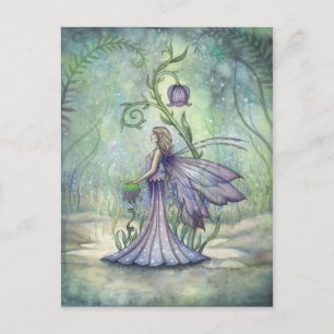 Vroege Lente Fairy Waterverf Art Illustration Briefkaart
