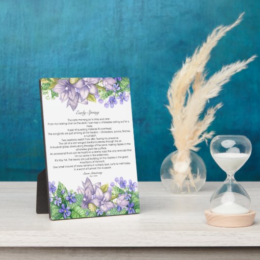 Vroege lente in Vermont Poem Fotoplaat (Zijkant)