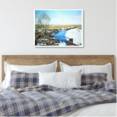 Vroege lente in Villingaholt, IJsland. Canvas Afdruk (Insitu (Slaapkamer))