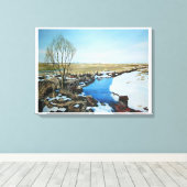 Vroege lente in Villingaholt, IJsland. Canvas Afdruk (Insitu (Houten vloer))