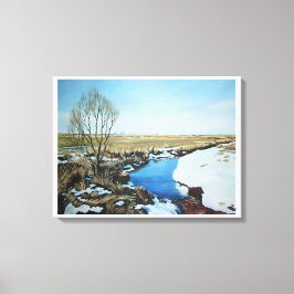 Vroege lente in Villingaholt, IJsland. Canvas Afdruk