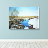 Vroege lente in Villingaholt, IJsland. Canvas Afdruk (Insitu (Houten vloer))