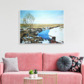 Vroege lente in Villingaholt, IJsland. Canvas Afdruk (Insitu (Woonkamer))