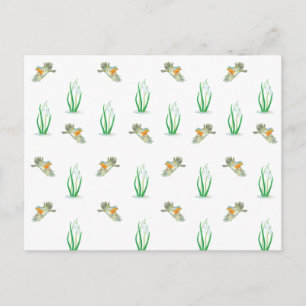 Vroege lente Robin Vogels & Sneeuwdruppels Patroon Briefkaart