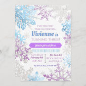 Vroege lentesnowflakes Birthday Uitnodiging (Voorkant / Achterkant)