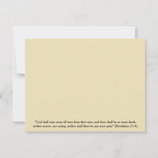 Vroege lichtbijbel Verse Sympathiekaart Kaart (Achterkant)