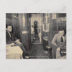 Vroege luchtvaart, passagiers, vliegtuig, Vintage Briefkaart