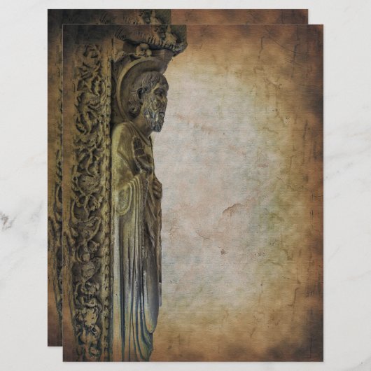 Vroege Middeleeuwse oude  stijl perkament (Voorkant / Achterkant)