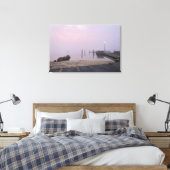 Vroege mistige ochtend stad dok canvas kunst (Insitu (Slaapkamer))