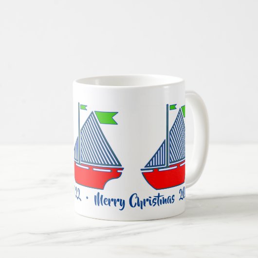 Vroege Mok met kerstzeilboot (Voorkant rechts)