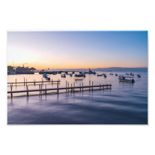 Vroege morgen schilderachtig van het meer in Chapa Foto Afdruk