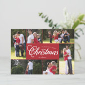 Vroege multifoto-kerstkaart feestdagenkaart (Staand voorkant)