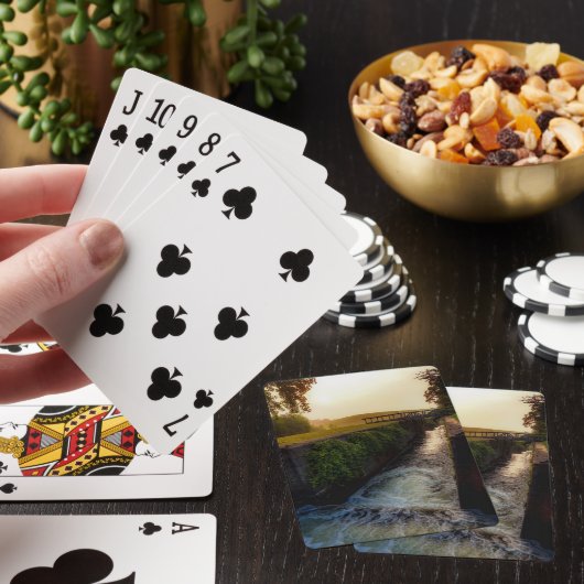 Vroege ochtend bij de vijf combinaties pokerkaarten (Insitu)