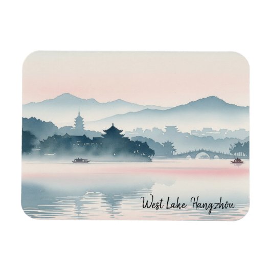 Vroege ochtend Hangzhou West Lake Hangzhou Magneet (Horizontaal)