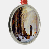 Vroege ochtend in de Bossen Metalen Ornament (Rechts)