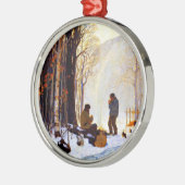 Vroege ochtend in de Bossen Metalen Ornament (Links)