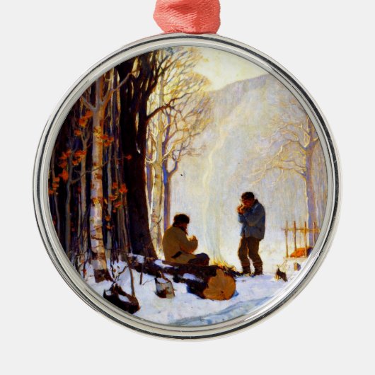 Vroege ochtend in de Bossen Metalen Ornament (Voorkant)