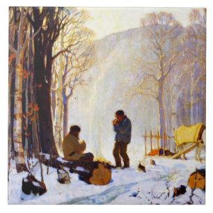 Vroege ochtend in de Bossen Tegeltje