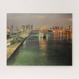 Vroege ochtend in de haven van Miami, Florida Legpuzzel