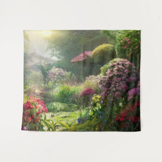Vroege Ochtend in de Tuin Wandkleed (Voorkant (horizontaal))