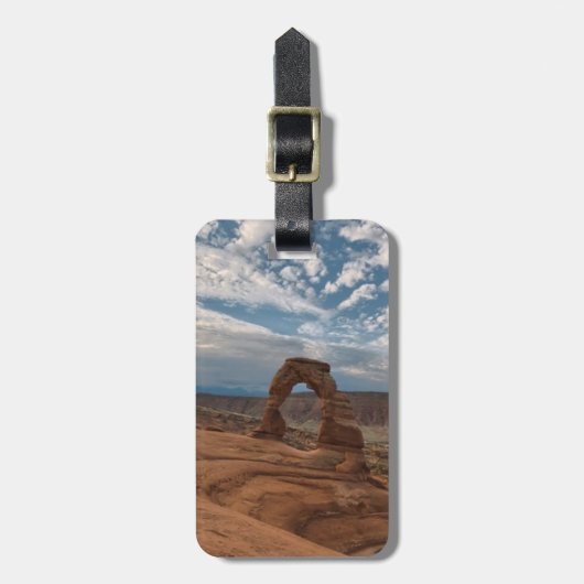 Vroege ochtend in Delicate Arch Bagagelabel (Voorkant verticaal)