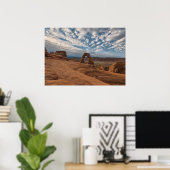 Vroege ochtend in Delicate Arch Poster (Thuiskantoor)