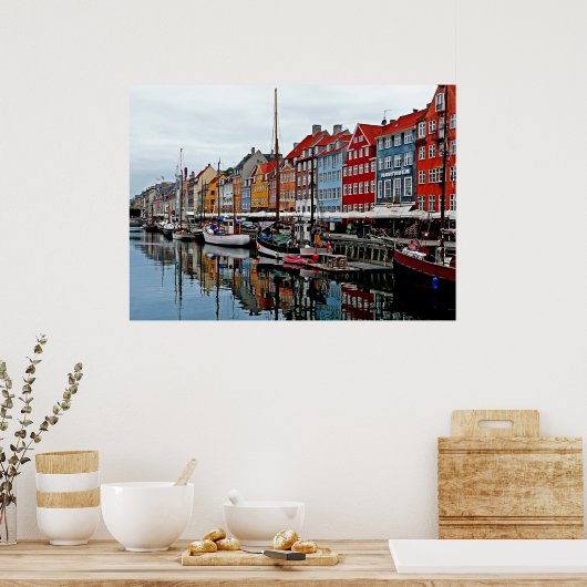Vroege ochtend in Kopenhagen Poster (Keuken)
