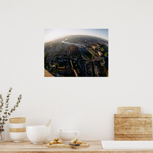 Vroege ochtend over Bristol. Poster (Keuken)