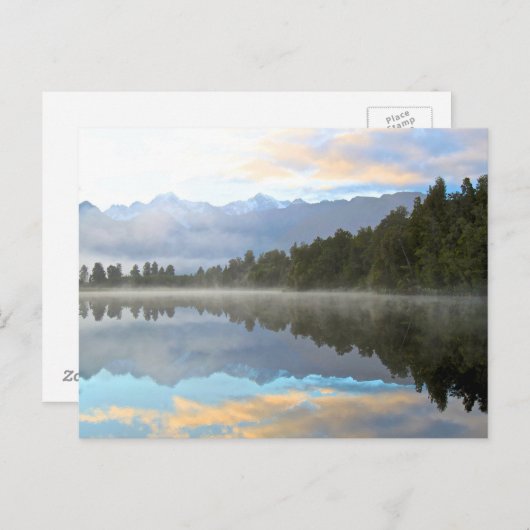 Vroege ochtend reflecteert het landschap briefkaart (Voorkant / Achterkant)