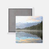 Vroege ochtend reflecteert het landschap magneet (Voorkant / Achterkant)