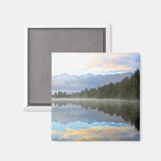 Vroege ochtend reflecteert het landschap magneet (Voorkant / Achterkant)
