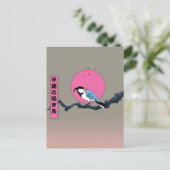 Vroege ochtend zangvogel briefkaart (Staand voorkant)