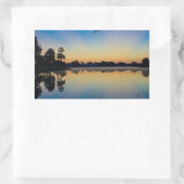 Vroege ochtendreflectie rechthoekige sticker (Tas)