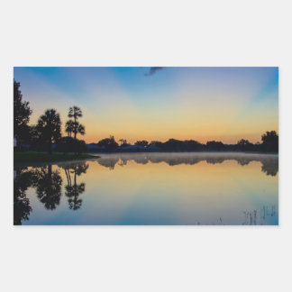 Vroege ochtendreflectie rechthoekige sticker