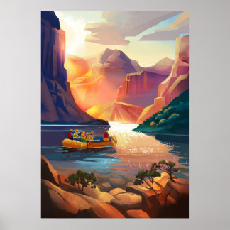 Vroege ochtendreis door de Gran Canyon. Poster