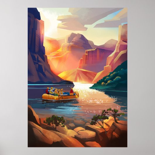 Vroege ochtendreis door de Gran Canyon. Poster (Voorkant)