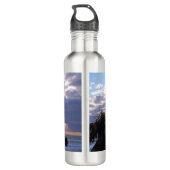 Vroege ochtendzon breekt door wolken waterfles (Achterkant)